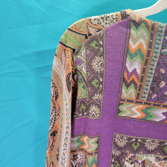 Etro Milano Womens Paisley Silk & Cashmere Long Sleeve Size 10 Made In Italy - Picture 10 of 11